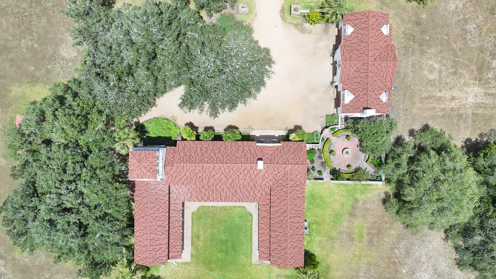 DECRA Villa Tile installation complete — aerial drone photo 4