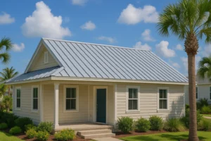Standing seam metal roof installation by RISE Roofing Houston TX