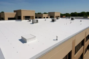 Commercial TPO roofing installed by RISE Roofing in Houston TX